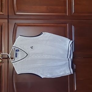 Mens white sweater vest by Izod